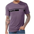 thumbnail image 2 of Fnnxeal Men's XL Purple T-Shirt, Stretch Polyester Spandex, Crew Neck with Pocket, Casual Active Everyday Wear, 2 of 5