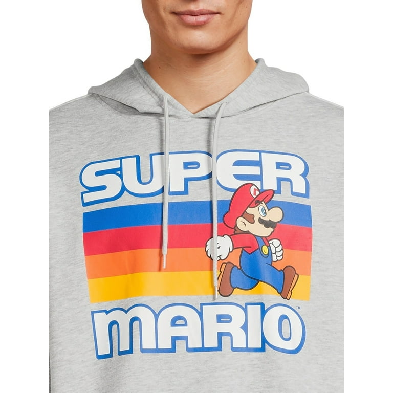 Super Mario Men s and Big Men s Retro Running Further Graphic Hoodie with Long Sleeves Sizes S 3XL Walmart