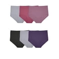 thumbnail image 5 of Fruit of the Loom Women's Breathable Cotton Stretch Brief Panties, Moisture‑Wicking, Full Coverage Underwear, 6-Pack, Sizes M–3XL, 5 of 11