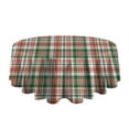 thumbnail image 4 of Nappe Ronde à Carreaux Rouge et Vert de Noël, Housse de Table Sans Plis en Polyester, Nappes Imperméables Réutilisables pour la Déco de la Maison Été Printemps Pique-Nique Salle à Manger Vacances (Ronde,60x60 Pouces), 4 of 6