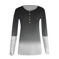 thumbnail image 3 of SELONE Shirts for Women Graphic Tees Dip Dye with Crew Neck Long Sleeve Black XXL, 3 of 4