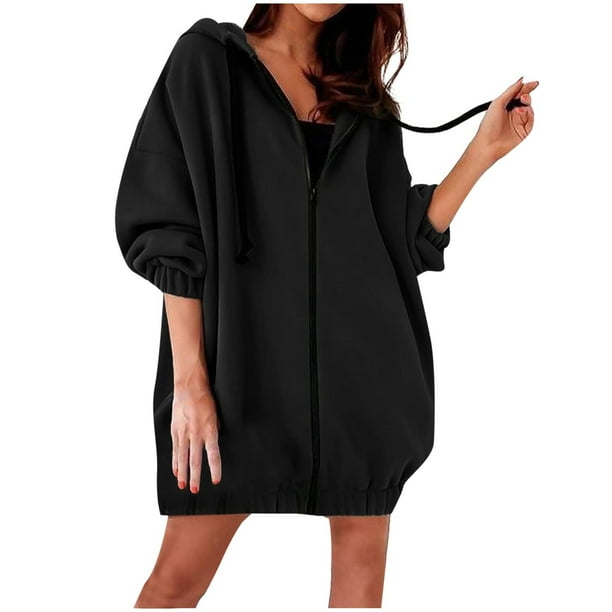 Sudadera Para Mujer Sudaderas Con Capucha de Moda Otoño Invierno Color Sólido Suéter de Manga Larga Abrigo Suelto Top Odeerbi ODB184798
