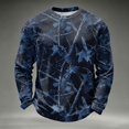 thumbnail image 4 of Gaukiv Long Sleeve Tops for Men Camo Print Waffle Knit Crew Neck Breathable Shirts Layer Blouses Dark Blue 4XL, 4 of 5
