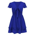 thumbnail image 5 of Finelylove Active Dress Long Maxi Dress A-line Short Short Sleeve Solid Blue XXL, 5 of 9