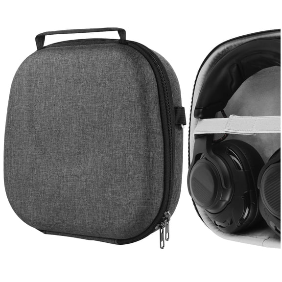 Geekria Shield Headphones Case Compatible with JBL Quantum One Gaming, Quantum 600, Quantum 800, Quantum 300 Case, Replacement Hard Shell Travel Carrying Bag with Cable Storage (Grey)