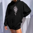 thumbnail image 2 of Sudadera estampada con capucha retro de manga larga suelta divertida vintage para mujer con mangas caídas en los hombros Pompotops  gfhjh7360, 2 of 7