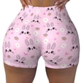 thumbnail image 2 of Daiia Rabbit Face Pattern Women's Workout Shorts Biker Shorts - High Waisted Workout Spandex Tummy Control Gym Running Yoga Shorts-Small, 2 of 8