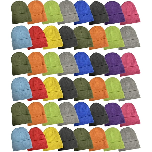Yacht & Smith 48 Pack Wholesale Bulk Winter Thermal Beanies Skull Caps