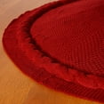 thumbnail image 2 of Sattiyrch Christmas Tree Skirt, 36 inches Luxury Cable Knit Knitted Thick Rustic Xmas Holiday Decoration, Burgundy (36in), 2 of 8