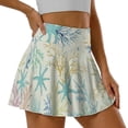 thumbnail image 3 of Xoenoiee Starfish Coral Print Women's Athletic Tennis Golf Skorts Pleated Skirt with Shorts and Pockets High Waisted Workout Running Pickleball Sportswear, M, 3 of 6