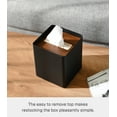 thumbnail image 3 of Yamazaki Home Tissue Box Cover - Square, Walnut, Steel, Lid, No Assembly, 3 of 7