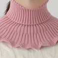 thumbnail image 4 of New Winter Knitted Warm Neckerchief for Women Solid Color Ruffle Scarf Soft Outdoor Knitting Warmer Neck Collar Pullover Scarves (Grey), 4 of 7