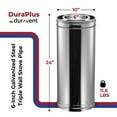 thumbnail image 2 of DuraVent DuraPlus 24x6 inch Galvanized Steel Triple Wall Stove Pipe, Silver, 2 of 8