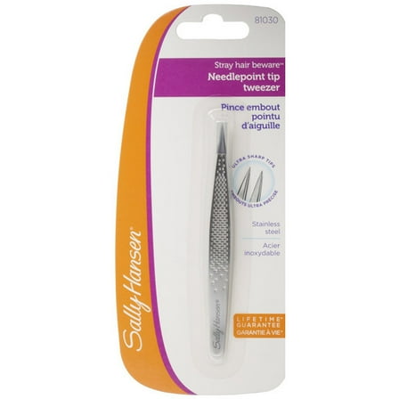 Sally Hansen Stray Hair Beware-Needle Point Tip Tweezer, Pointed Tweezer, 1 Pack, Tweezers, Eyebrow Tweezers, Ingrown Hair Tweezers, Detailed Precision, Optimal Visibility