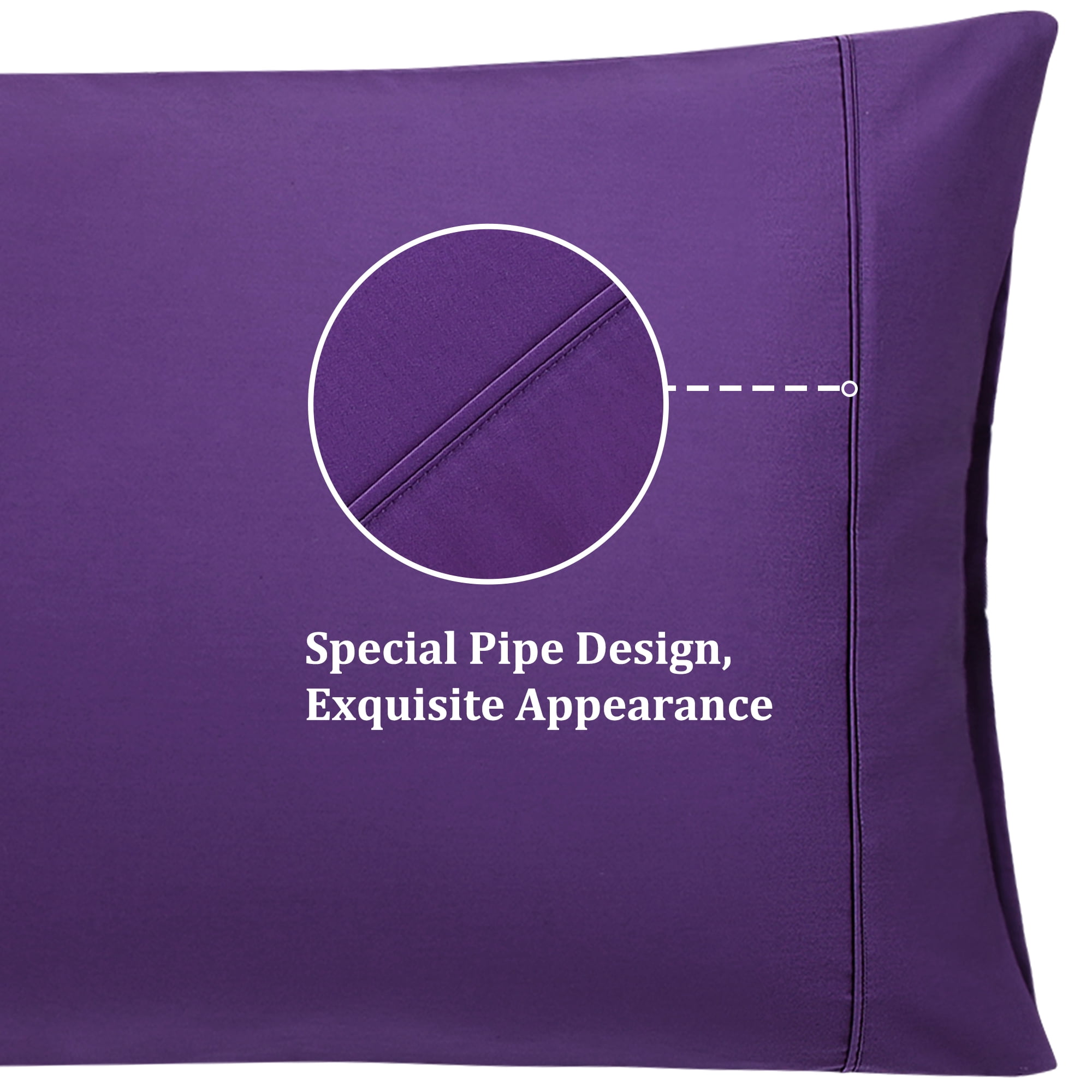 Unique Bargains 20"x 55" 1PC Zipper Closure Body Pillow Cover Grape