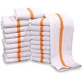 Gold Textile Restaurant Bar Mops Kitchen Towels 12 Gold Stripe16x19 inches Cotton Blend Cleaning