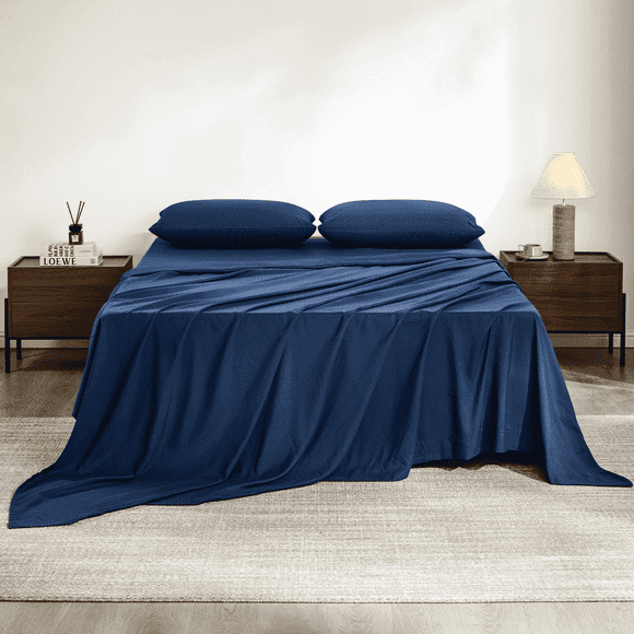 Sábanas para Cama Tamaño Matrimonial, Z-hom Juego de 4 Piezas de Sábanas Refrescantes con Bolsillo Profundo de 14”, Juego de Sábana y Funda de Almohada, Microfibra Suave, Ropa de Cama de Lujo,