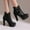 Black, variant on Bnwani Women Boots Footwear Winter Fashion Toe Zipper High-Heel High Ankle Proof Casual Solid Boot Black Size 5