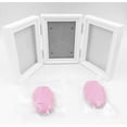 thumbnail image 2 of Jinsinto Baby Handprint Handprint Photo Frame Kit Compatible With Girls Perfect Baby Shower Gift, Pink Clay And White Wood Frames, 2 of 4