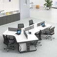 thumbnail image 2 of New Design Open Style Desk Worker Workstation Modern Office Desk Luxury Wood Computer Desks Mesa Escritorio Home Furniture My Lux Decor Round, 2 of 14