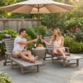 thumbnail image 2 of MINDYES Outdoor Chaise Lounge Chairs Set of 2, Adjustable Pool Lounge Chairs Patio Recliners for Poolside and Backyard, Gray, 2 of 8