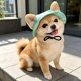 thumbnail image 5 of CHENjy Dog Sun Hat, Breathable Cotton Baseball Cap with Ear Holes, Adjustable Summer Bucket Hat for Small Medium Dogs Beach Outdoor, L,Green, 5 of 7