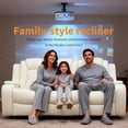 thumbnail image 5 of Recliner Sofa 3-Seat Power Reclining Couch with Flip-Down Console, Home Theater Seating with LED Lights & USB Ports, PU Leather White, 5 of 6