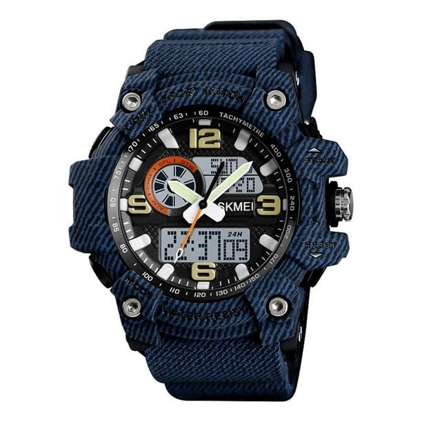 Reloj digital con esfera de luz de fondo de pantalla dual Reloj de pulsera electrónico con calendario de cuenta regresiva a prueba de agua Eigraketly EL4546-05