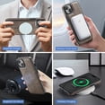 thumbnail image 3 of for iPhone 13 Detachable Magnetic Wallet Case with RFID Blocking Card Slots, PU Leather Kickstand Cover with Magnetic Clasp, Shockproof Drop Protective Classic Flip Case, Coffee, 3 of 10
