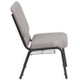 thumbnail image 6 of Emma + Oliver 18.5"W Church Chair, Gray Dot Fabric Book Rack/Silver Vein Frame, 6 of 8