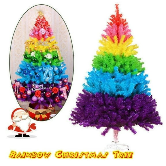 Artificial Colorful Rainbow Christmas Tree Festival Xmas Party Home Decorations
