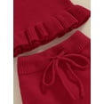 thumbnail image 6 of Gureui Baby Girls Knit Shorts Outfits Solid Color Sleeveless Cami Tops with Elastic Waist Shorts 2Pcs Set, 6 of 9