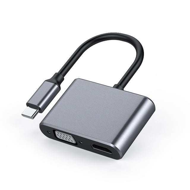 Adaptador USB C a HDMI y VGA, adaptador de convertidor de vídeo USB tipo C a VGA HDMI UHD LYD Otros accesorios periféricos de la computadora