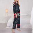 thumbnail image 3 of Fotbe Red Black Eastern Panda Warrior Conjunto de Pijama de Manga Larga para Mujer con Estampado, Ropa de Dormir de 2 Piezas, Conjunto de Casa Suave y Cómodo con Bolsillos-Large, 3 of 7
