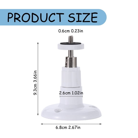 Clearance Under $0.69! 1PC Camera Wall Mount Bracket, 360° Rotatable Plastic Stand for Security Cameras, Plastic, for Indoor & Outdoor Use, (One Size, White)