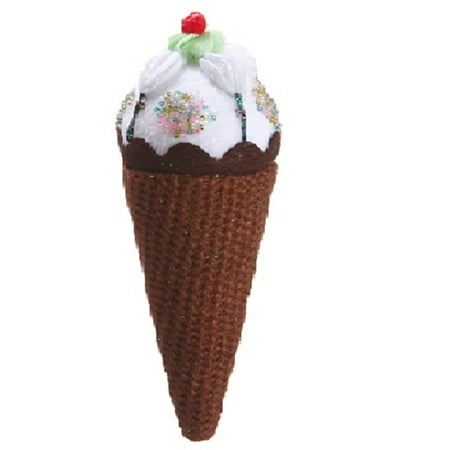 7" Cupcake Heaven Chocolate Ice Cream Cone with Sprinkles Christmas Ornament