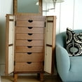 Hives and Honey Cabby Brown Fully Locking Standing Jewelry Armoire