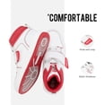 thumbnail image 2 of Dream Pairs Kids Boys & Girls Fashion High Top Sneaker Youth Fashion Basketball Shoes Freestyle-K White/Red Size 3, 2 of 5
