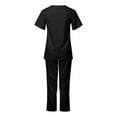 thumbnail image 3 of Unisex Nursing Work Scrub V Neck Protective spa Polyester Clothing Care Worker Black M, 3 of 8