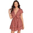 thumbnail image 1 of Vestido de fiesta de manga larga con estampado de leopardo para mujer Burgundy G Burgundy G Xishao ropa, 1 of 2