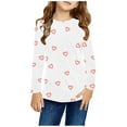 thumbnail image 2 of ATOGUTA Uniform Shirts for Girls Girls Casual Long Sleeve Shirts Valentine's Day Pullover Tops White, Size 3T-14, 2 of 5
