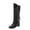 Black, variant on Fesfesfes Wide Calf Boots For Women Fashion All Match Mid Tube Fall Winter Fleece Thick With Mid Heel Knight US:6(37)