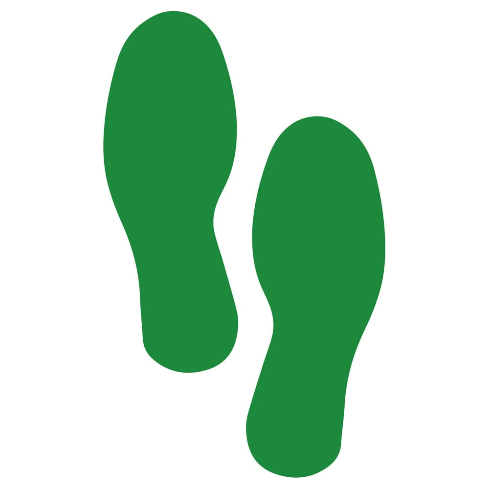 LiteMark Large Size Green Footprint Decals Pack of 8