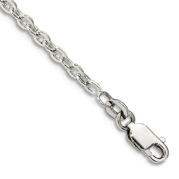 925 Sterling Silver 2.75mm Flat Cable Chain Bracelet 7 Inch Link Bracelet for Women and Men
