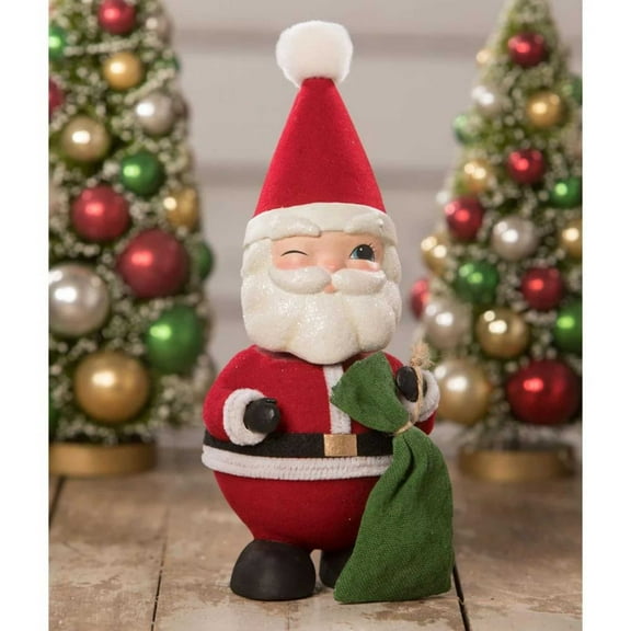 Christmas Bobble Head Santa Container Paper Winking Tl0238