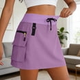 thumbnail image 5 of vigerkar Women's 18" Hiking Cargo Skort Athletic Skirt High Waist Quick Dry Golf Skort with Zipper Pockets, Dressy Casual Sporty Summer Outfits for Travel (Hot Pink, 3XL), 5 of 8
