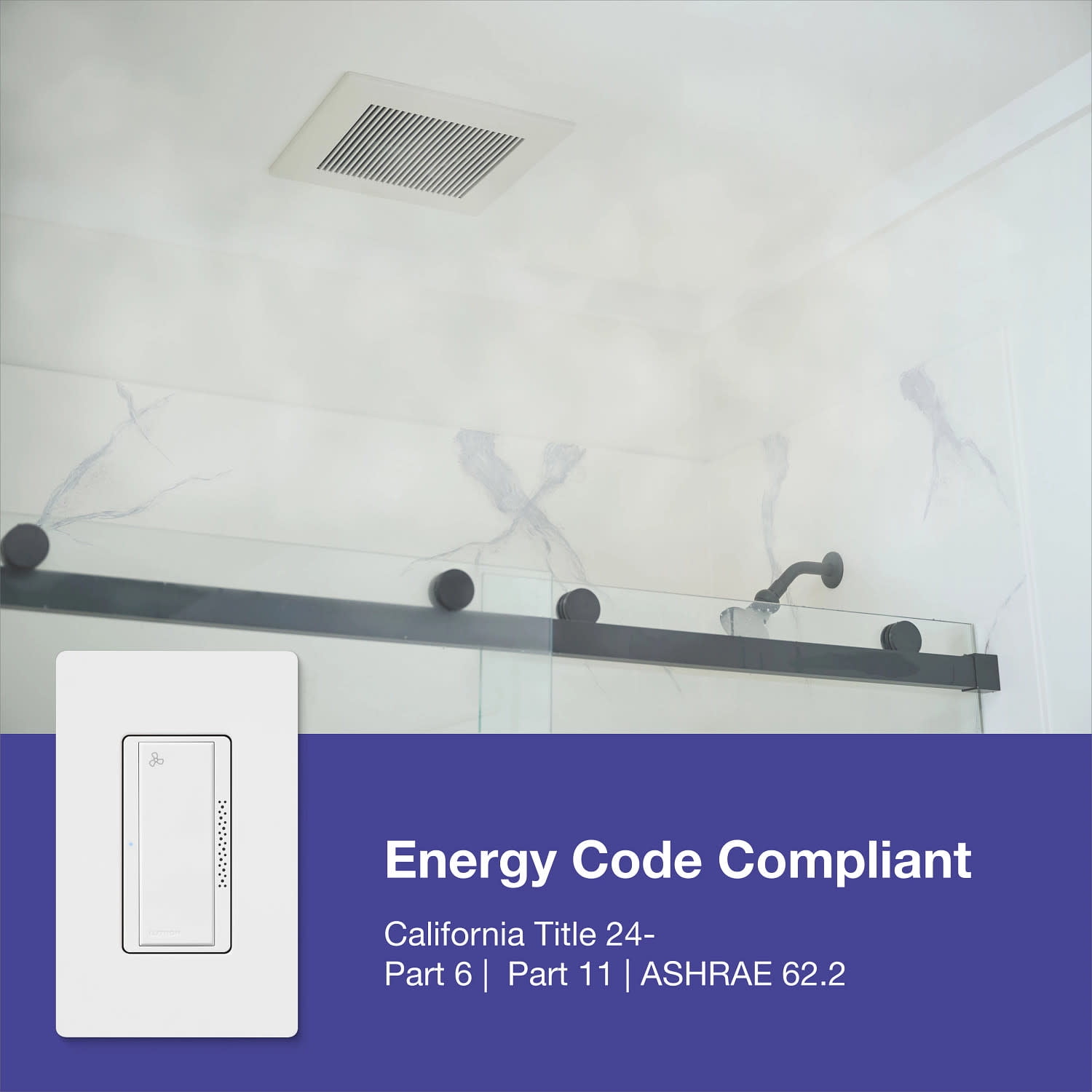 Lutron MS-HS3-WH Maestro Xactsense Humidity Sensor Switch, 3A Fan/Light, Neutral Or Ground