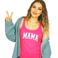 thumbnail image 3 of Distressed Mama Tank Top for Women Simple Graphic Shirt for Mom Neon Pink Tank Top Small, 3 of 4