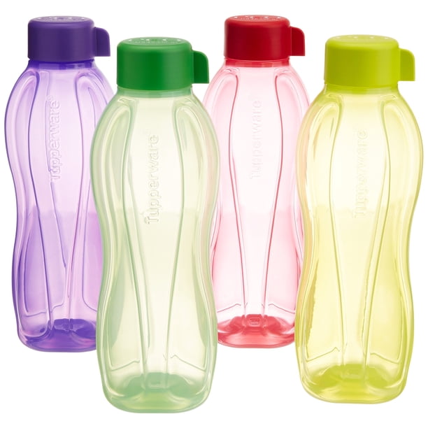 Tupperware Botella De Agua De Plástico Juego De 4 Multicolor 1 litro
