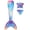 Coral Blue, variant on Mermaid Tail for Girls 3Pcs Kids Mermaid Swimwear Costume Bathing Suit Cute Ruffle Tankini 3-13T